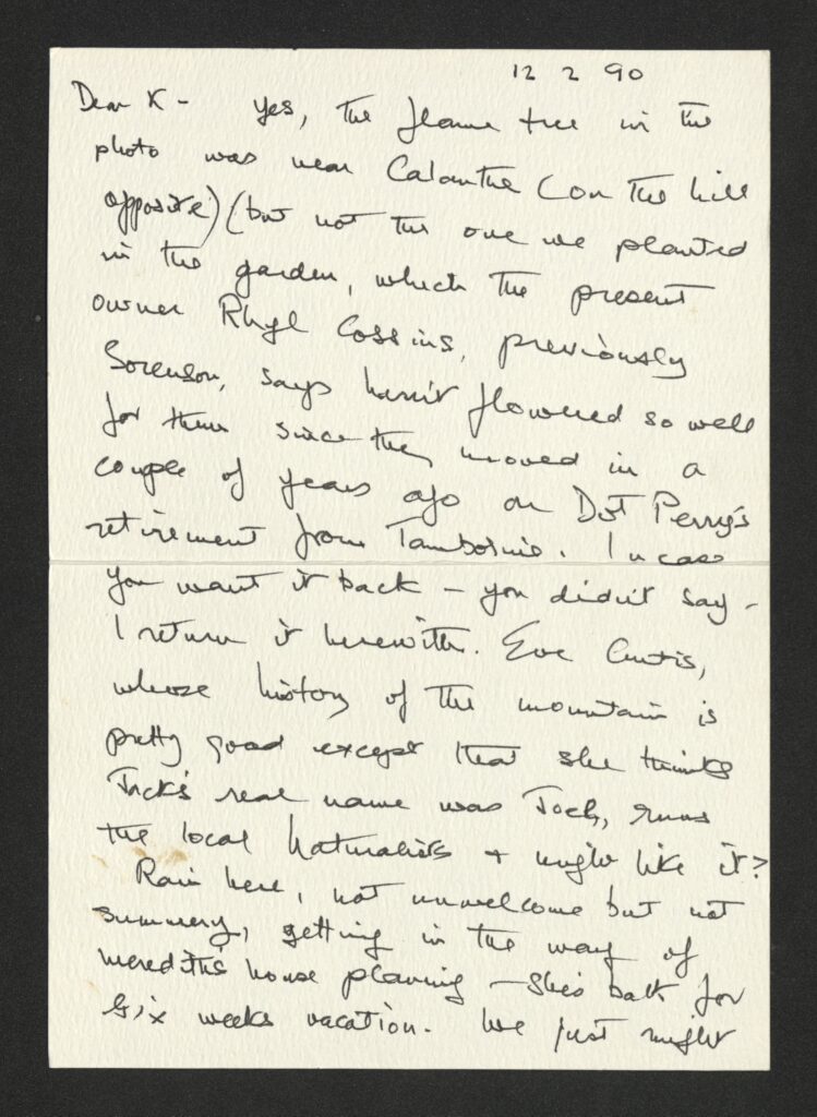 Letter from Judith Wright to Kathleen McArthur